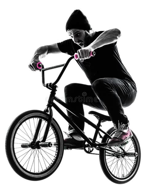 Figura Acrob Tica Silhueta Do Bmx Do Homem Imagem De Stock Imagem De