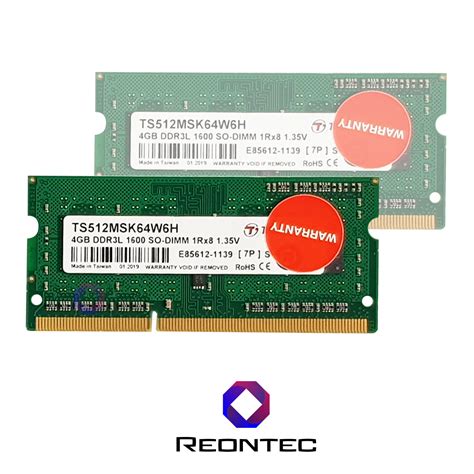 Transcend TS512MSK64W6H 4gb Ddr3l So-dimm STD Profile Memory for sale ...