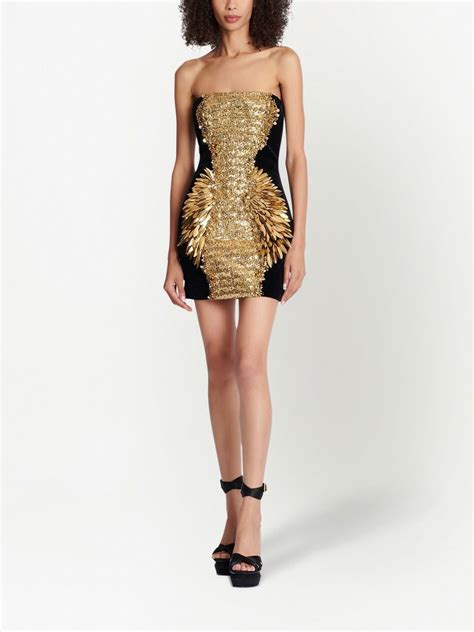 Balmain Sequin Embellished Mini Dress Farfetch