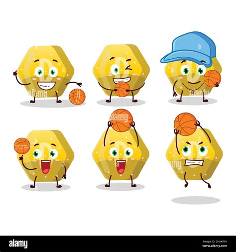 Talented Yellow Gummy Candy D Cartoon Character As A Basketball Athlete