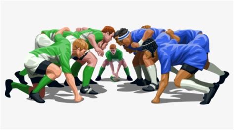 Rugby Scrum 2015 - Cartoon Clipart Rugby Scrum, HD Png Download - kindpng