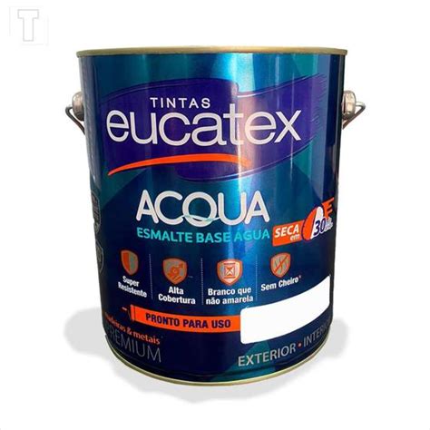 Tinta Esmalte Sintetico Eucatex 3600ml Base Agua Branco Brilhante