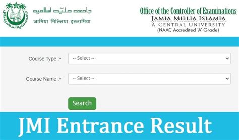 JMI Entrance Result 2021 OUT Jmi Ac In UG BA BSc BCom Results