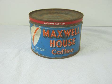 Vintage COFFEE CANISTER Maxwell House RUSTIC Storage W Lid Vintage