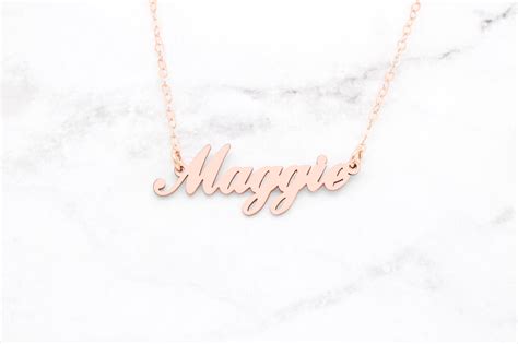 Personalized Name Plate Necklace Sincerely Silver