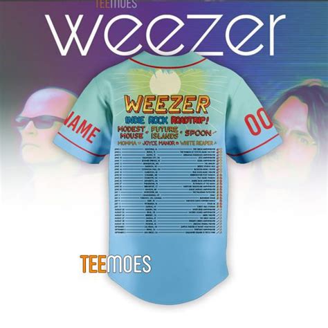 Customized Weezer Tour 2023 Baseball Jersey