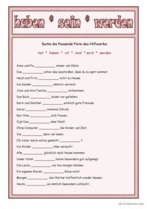 Hilsverben Deutsch Daf Arbeitsbl Tter Pdf Doc