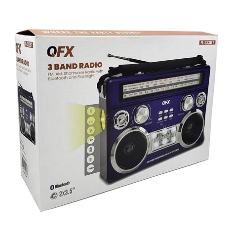 New QFX Portable Retro AM FM SW 3 Band Radio With Flashlight Bluetooth