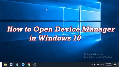 How To Open Device Manager In Windows 10 YouTube