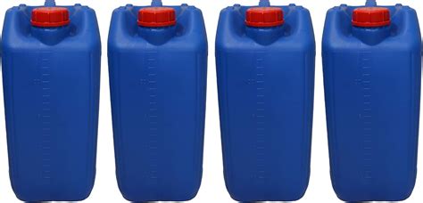 Induna Heavy Duty 25l Water Container Blue X4 Jerry Can Anti Glug