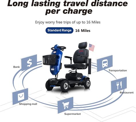 Metro Mobility Scooters Scooter de movilidad plegable eléctrico de 4