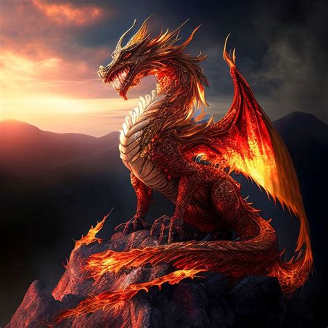 Fire Dragon In Drachen Kunstwerk Drachen Fantasy Kunst