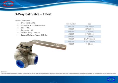 Way T Port Ball Valve Unimech Asia Pacific