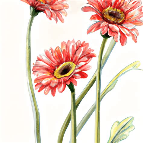 Watercolor Gerbera Daisies · Creative Fabrica