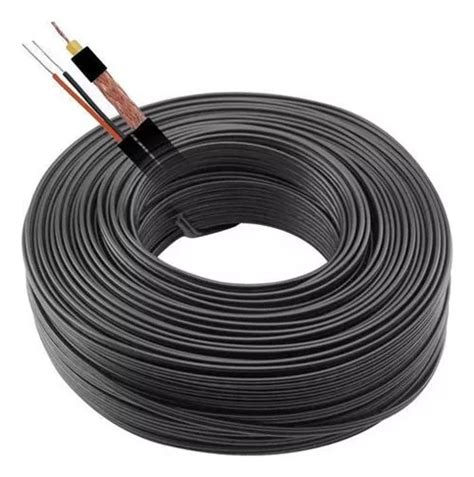 Cable Coaxial Negro Cftv De 50 Metros 90 De Malla Y 30 Hilos Fijos