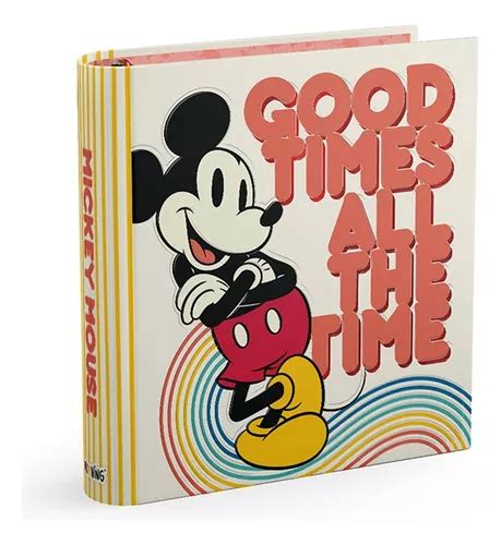 Carpeta Mickey Mouse Escolar 3 Aros 3 X 40 Mooving Color Mickey Beige O