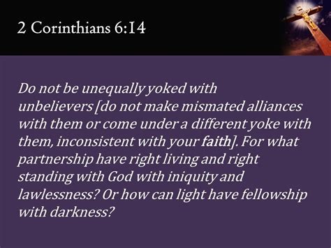 0514 2 Corinthians 614 Fellowship Can Light Have With Darkness