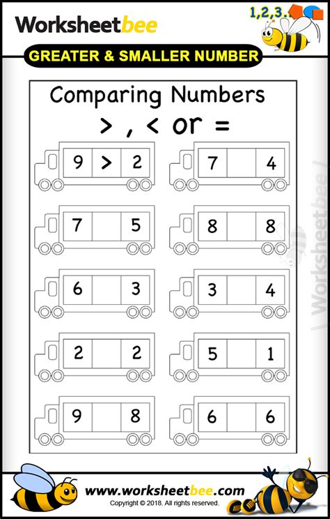 Comparing Numbers Worksheet For 1 Comparing Numbers Worksheets Comparingworksheets