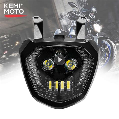 KEMiMOTO MT07 MT09 Faro Delantero LED MT07 2018 2019 Para YAMAHA Faro