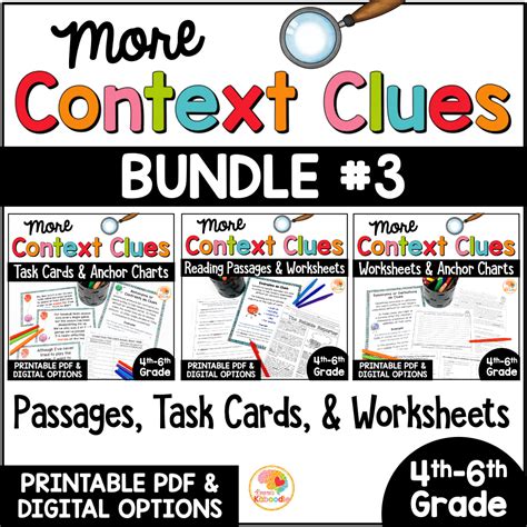 Context Clues Activities Worksheets Bundle For 4th 6th Grade Worksheets Library