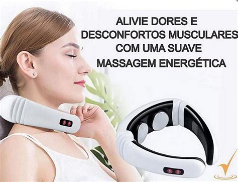 Massageador Portátil de Pescoço de Coluna Elétrico Cervical Tens