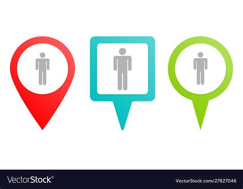 Man Pin Icon Multicolor Royalty Free Vector Image