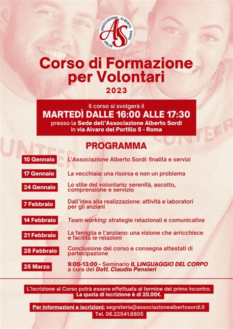 Corso Di Formazione Per Volontari Fondazione Alberto Sordi