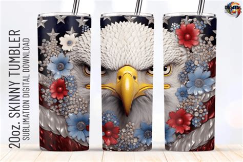 D Patriotic Eagle American Flag Tumbler Graphic By Digital Delights