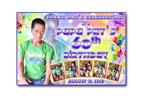 Birthday tarpaulin layout Birthday Tarpaulin Design, Boss Baby, 60th ...