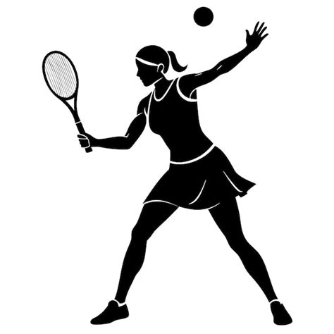 Premium Vector Female Sports Silhouette Tennis Player