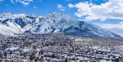 Drone Photo Of Salt Lake City The Wasatch Mountains And Mount Olympus