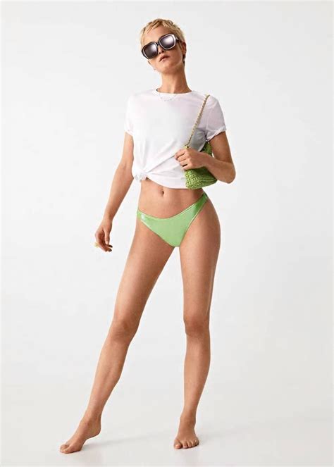 Mujer Braguita bikini metalizada Verde Pastel Bikinis y bañadores