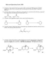 9 Questions On Freshman Organic Chemistry II Midterm Exam CHEM 125