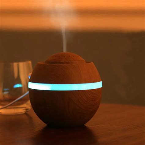 500ml Humidifier Air Aroma LED Humidifier Ultrasonic Beauty USB Wood