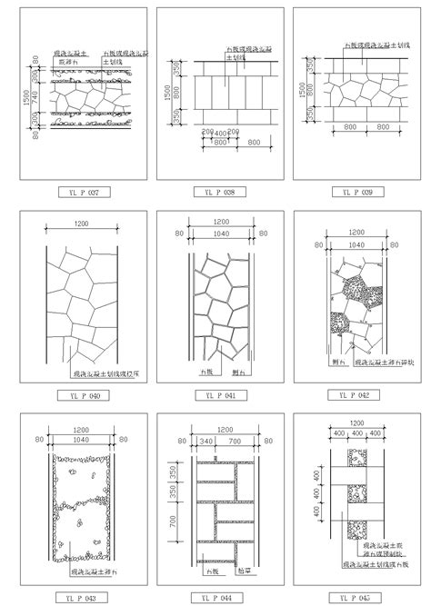 园路铺装样式cad施工图 园林景观节点详图 筑龙园林景观论坛