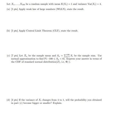 Solved Let X X Be A Random Sample With Mean E X Chegg