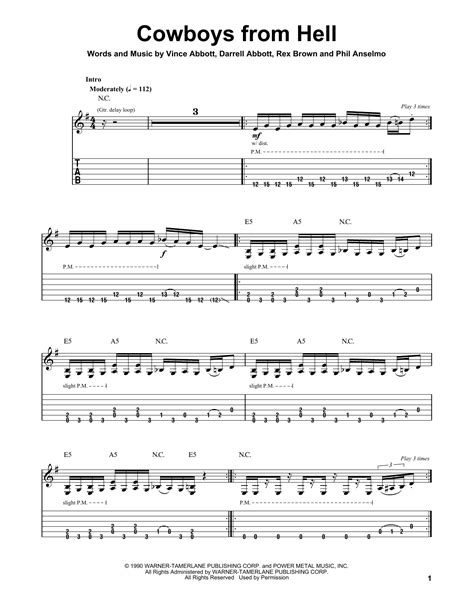 Cowboys From Hell by Pantera - Guitar Tab Play-Along - Guitar Instructor