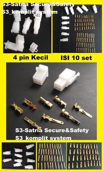 Jual Isi 10 Soket Rumah Skun Gepeng Kecil Socket Kabel 4 Pin Set