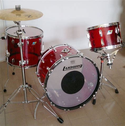 1976 Vintage Ludwig Red Vistalite Drum Set Drums Vintage Drums