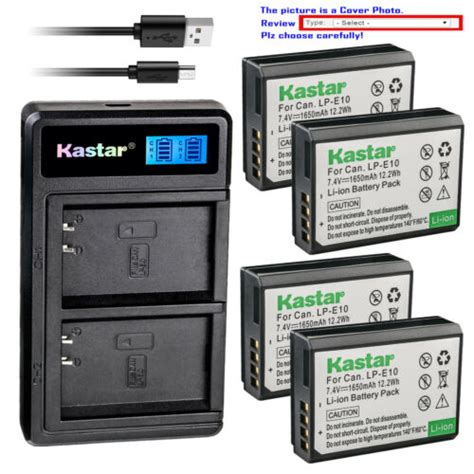 Kastar Battery LCD Dual Charger For Canon LP E10 LCE10 Canon EOS Rebel