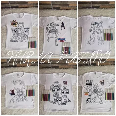 Playeras Para Colorear Con Plumones Pzas Surtidos En Venta En