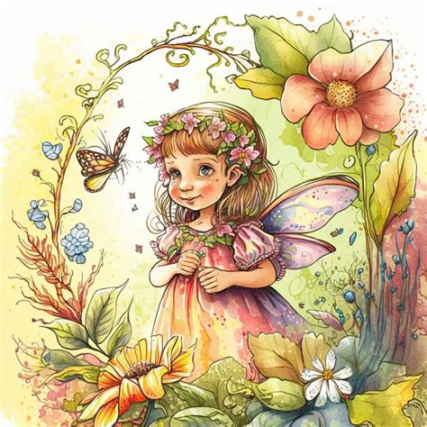 Fairies And Flowers Drawings