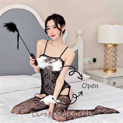 Jual Lareyna Aravenda Lingerie Body Stocking Seksi Lace Open Cup V