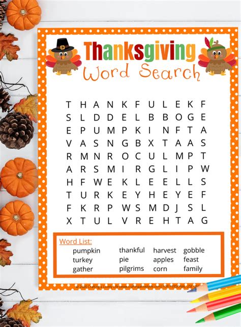 Free Printable Thanksgiving Word Scramble