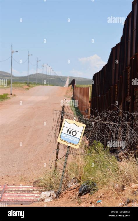 The Border Between Naco Arizona Usa And Naco Sonora Mexico Is