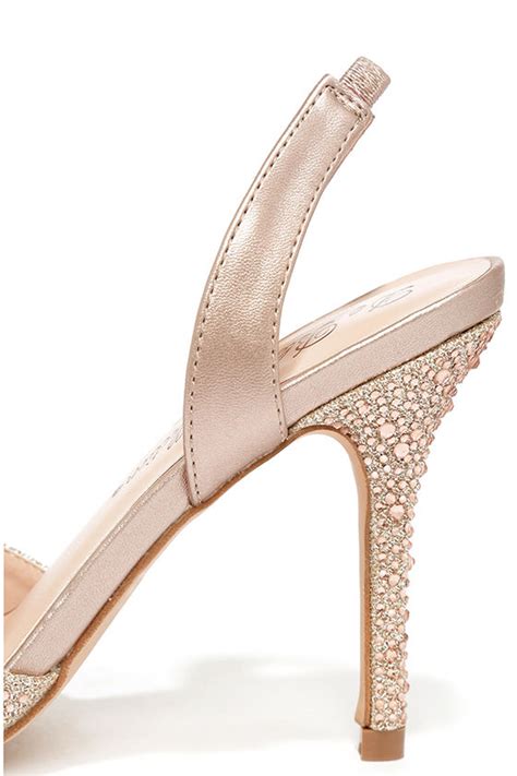 Pretty Nude Heels Slingback Heels Rhinestone Heels 48 00