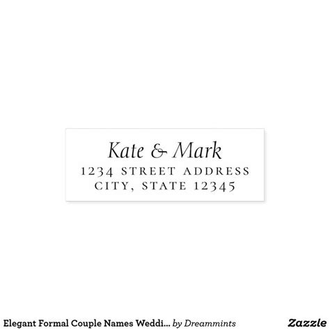 Elegant Formal Couple Names Wedding Return Address Self Inking Stamp Zazzle Self Inking