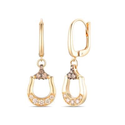 14K Honey Gold Earrings Nude Diamonds Chocolate Diamonds TTUN 1 Le Vian