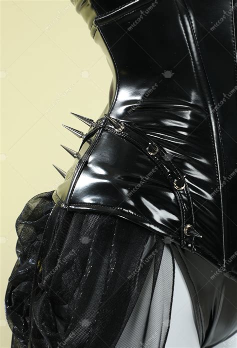 Women Hime Derivative Sexy Lingerie Set Black Bodysuit And Chiffon Skirt With Waistband And