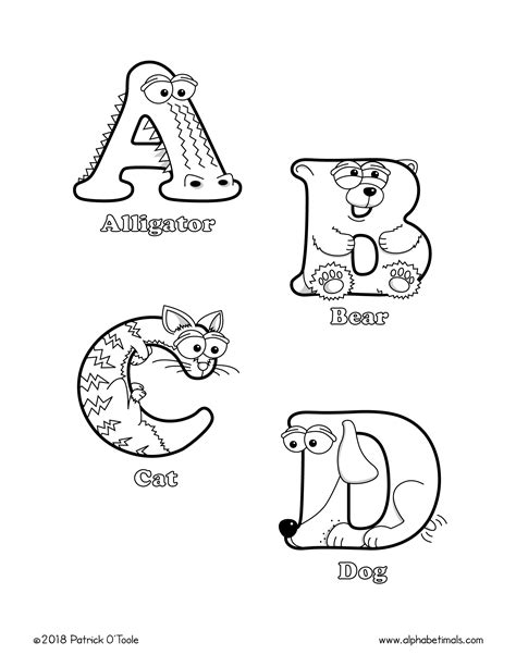 Animal Alphabet Coloring Pages Coloring Pages